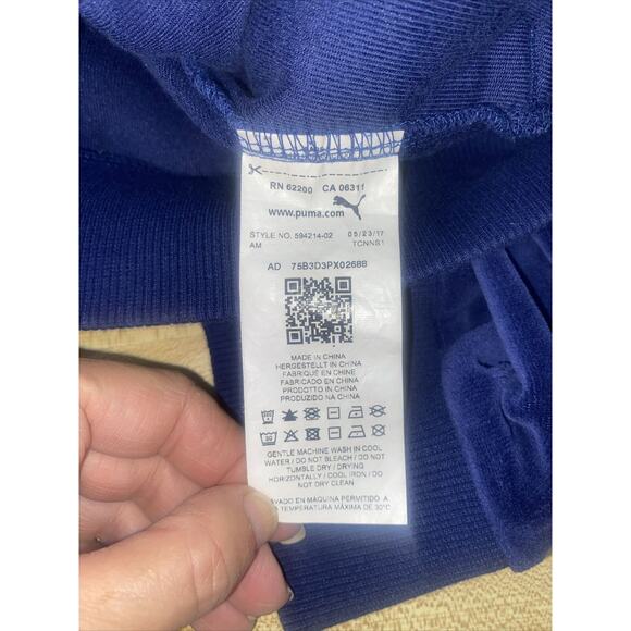 PUMA Women’s Velour Zip Up Track Top High Neck Blue Plush Tracksuit Jacket Med - Picture 9 of 9